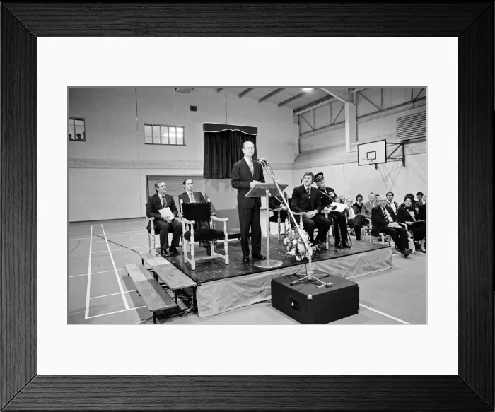 Framed Print : Prince Philip, Duke of Edinburgh, accompanied by Coventry City Chairman Jimmy Hill Framed Print : Prince Philip, Duke of Edinburgh, accompanied by Coventry City Chairman Jimmy Hill