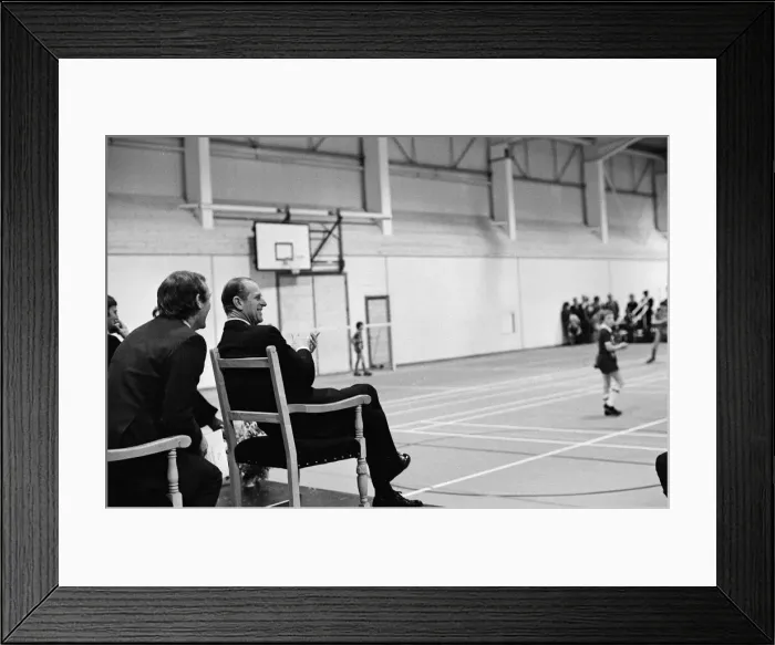 Framed Print : Prince Philip, Duke of Edinburgh during the official opening of the Sky Blue Connexion