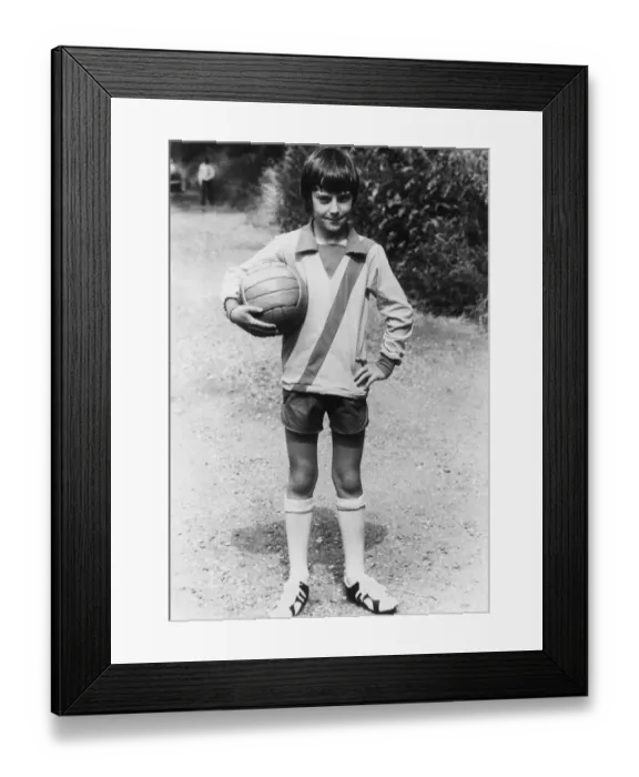 Framed Print : Jimmy Greaves junior. A young Danny Greaves with football under arm