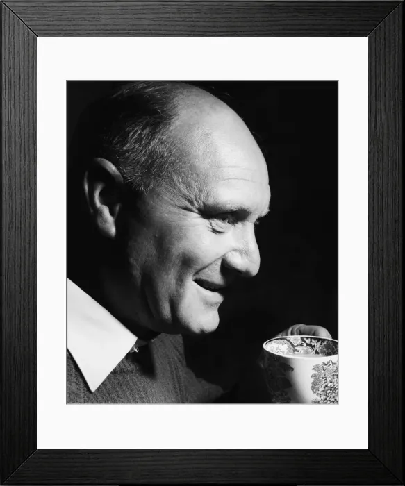 Framed Print : Jimmy Greaves senior seen here enjoying a lovely cuppa. 19th September 1957