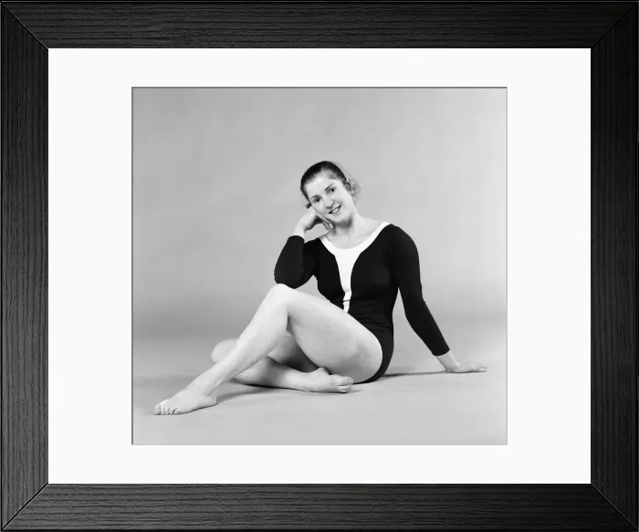 Framed Print : Avril Lennox, British Gymnast, Daily Mirror Studio, London, Tuesday 14th January 1975 Framed Print : Avril Lennox, British Gymnast, Daily Mirror Studio, London, Tuesday 14th January 1975