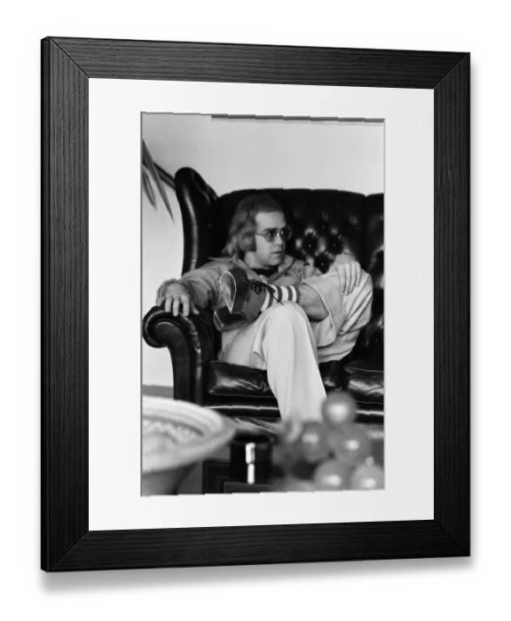 Framed Print : Elton John, singer, pictured at home in Virginia Water. 20th March 1973 Framed Print : Elton John, singer, pictured at home in Virginia Water. 20th March 1973