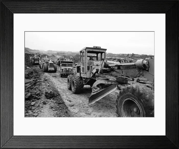 Framed Print : Construction of Parkway, Teesside. 1973 Framed Print : Construction of Parkway, Teesside. 1973