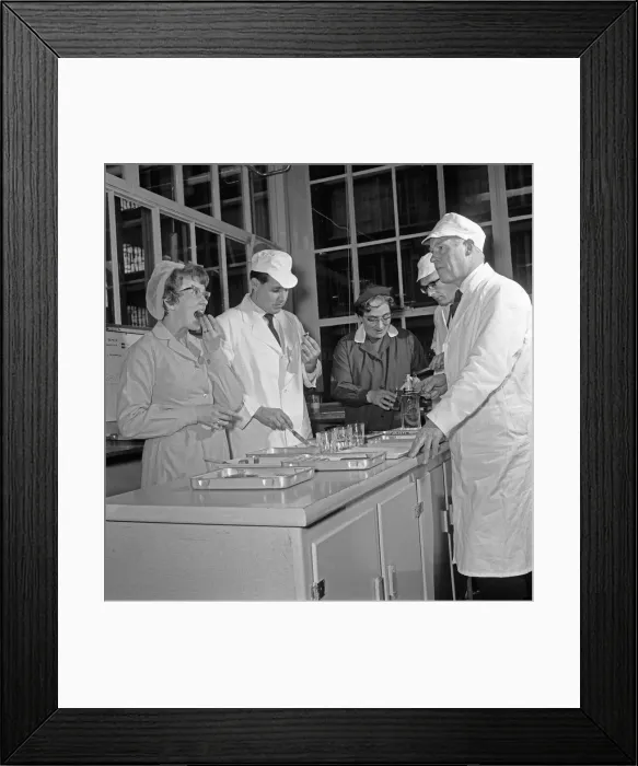Framed Print : Frys Chocolate factory Keynsham. In the Quality Control section Framed Print : Frys Chocolate factory Keynsham. In the Quality Control section