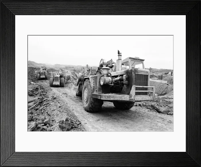Framed Print : Construction of Parkway, Teesside. 1973