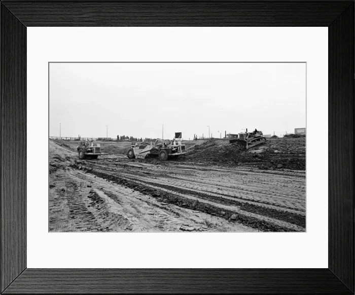 Framed Print : Construction of Parkway, Teesside. 1973 Framed Print : Construction of Parkway, Teesside. 1973
