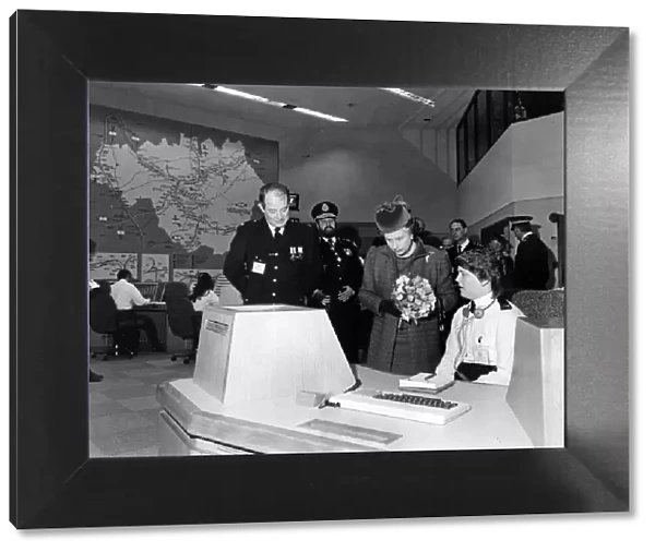 Queen Elizabeth II visits Greater Manchester Police HQ, Chester House. 21st March 1986