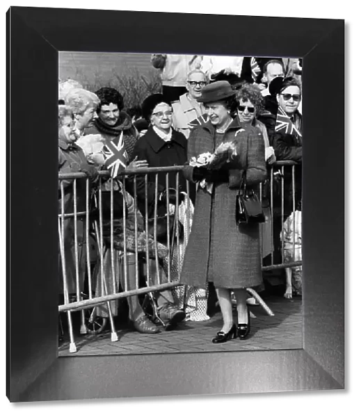 Queen Elizabeth II visits Wigan, Greater Manchester. 21st March 1986