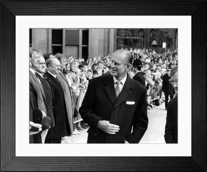 Framed Print : Prince Philip, Duke of Edinburgh visits Manchester. 21st March 1986