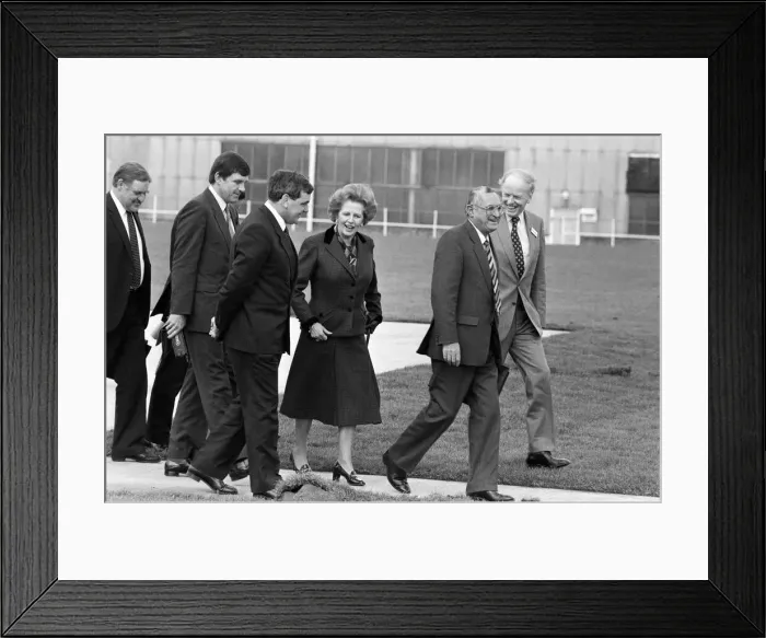 Framed Print : Prime Minister Margaret Thatcher visits Capenhurst, Cheshire. 1st November 1985 Framed Print : Prime Minister Margaret Thatcher visits Capenhurst, Cheshire. 1st November 1985