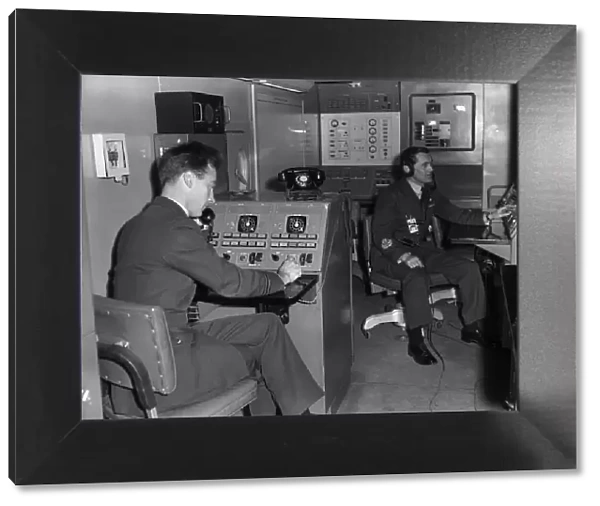 RAF Technicians at one of the launch control suites for one of the Thor intermediate