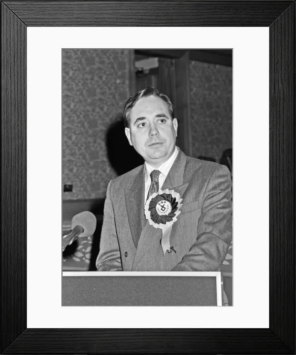 Framed Print : SNP leader Alex Salmond seen here at the launch of the Party Framed Print : SNP leader Alex Salmond seen here at the launch of the Party