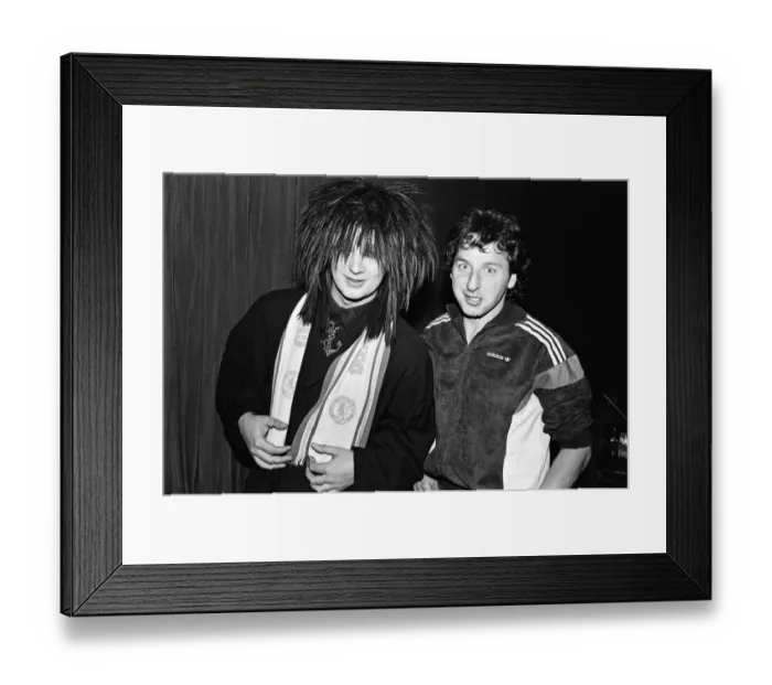 Framed Print : Boy George at Chelsea FCs ground to film a video for Culture Clubs Framed Print : Boy George at Chelsea FCs ground to film a video for Culture Clubs