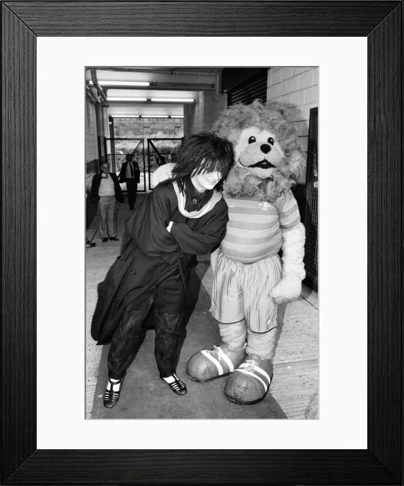Framed Print : Boy George at Chelsea FCs ground to film a video for Culture Clubs Framed Print : Boy George at Chelsea FCs ground to film a video for Culture Clubs