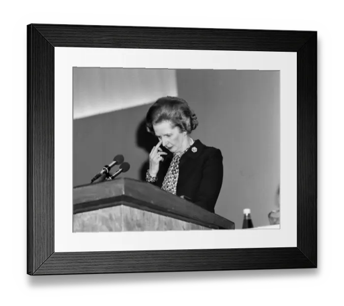 Framed Print : Prime Minister Margaret Thatcher speaks at the Conservative Party Conference, Brighton Framed Print : Prime Minister Margaret Thatcher speaks at the Conservative Party Conference, Brighton