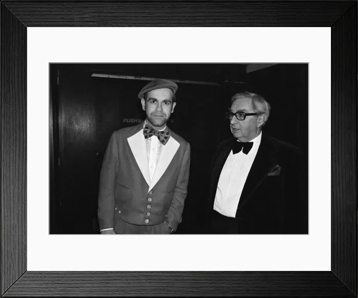 Framed Print : Elton John with Lord George Brown. Lord George Brown made the presentations at Capital Framed Print : Elton John with Lord George Brown. Lord George Brown made the presentations at Capital