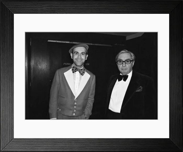 Framed Print : Elton John with Lord George Brown. Lord George Brown made the presentations at Capital Framed Print : Elton John with Lord George Brown. Lord George Brown made the presentations at Capital