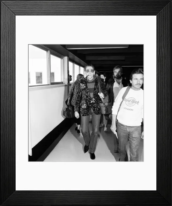 Framed Print : Jerry Lee Lewis at Heathrow Airport. 2nd April 1987 Framed Print : Jerry Lee Lewis at Heathrow Airport. 2nd April 1987