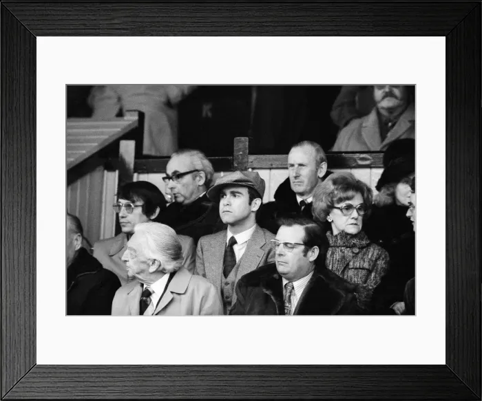 Framed Print : Graham Taylor and Elton John watching the Watford v Colchester football match