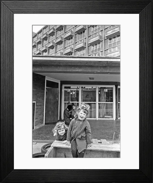 Framed Print : Rose Anne Kelly (Right) and her sister Christina seen here during break time at the St Framed Print : Rose Anne Kelly (Right) and her sister Christina seen here during break time at the St