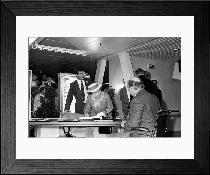 Framed Print : Queen Elizabeth II attends the opening of a new terminal at Birmingham International