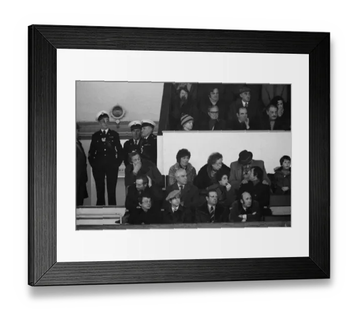 Framed Print : Graham Taylor, Elton John and others watching the West Ham United v Watford football
