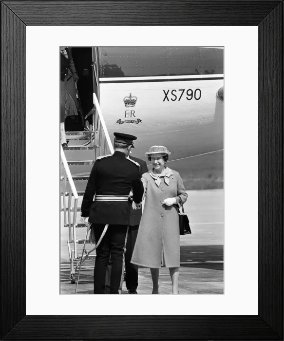 Framed Print : Queen Elizabeth II attends the opening of a new terminal at Birmingham International