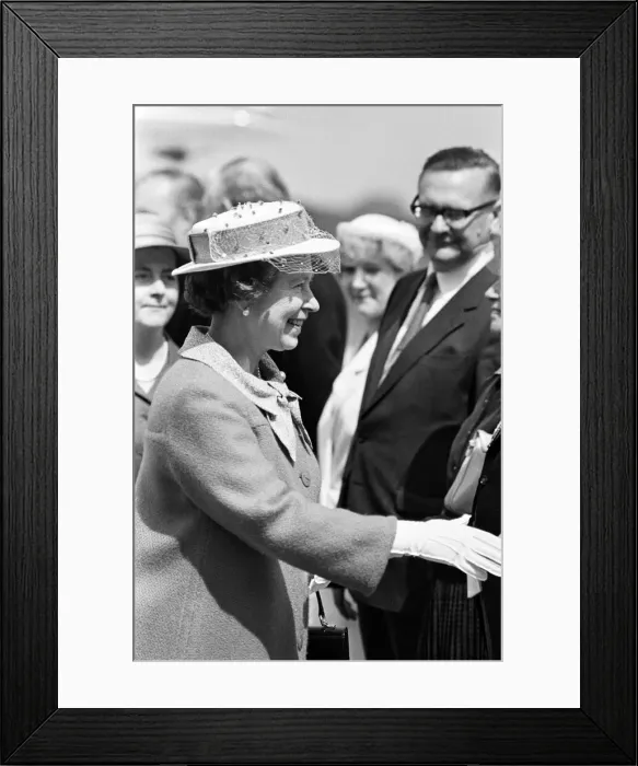 Framed Print : Queen Elizabeth II attends the opening of a new terminal at Birmingham International