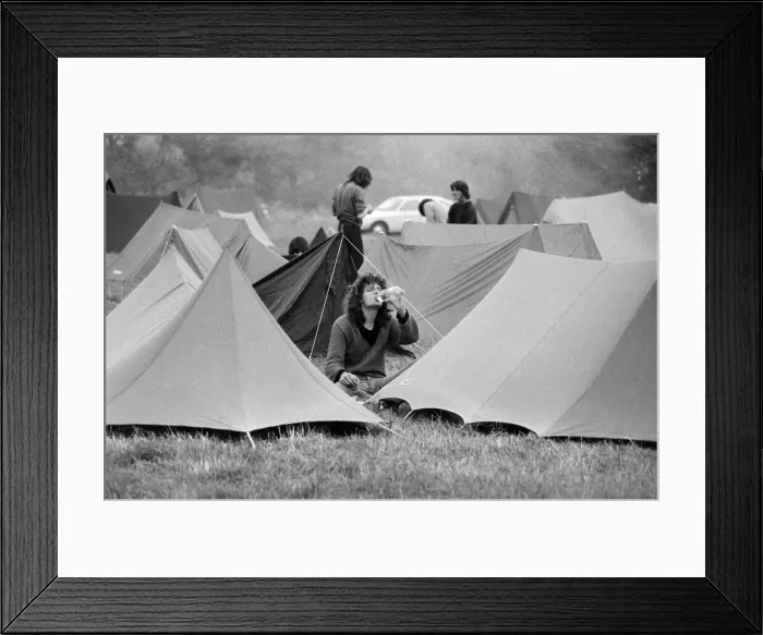 Framed Print : Music fans in town for Reading Music Festival, August 1982