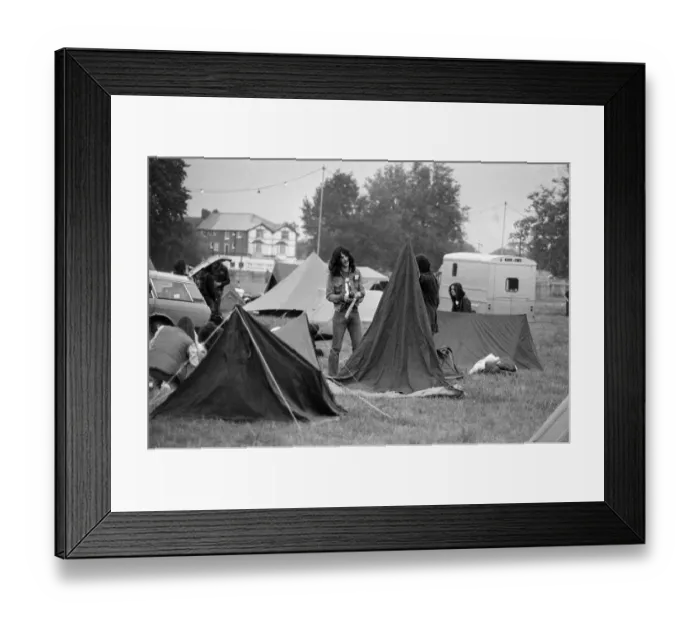 Framed Print : Music fans in town for Reading Music Festival, August 1982