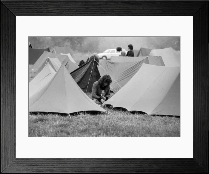 Framed Print : Music fans in town for Reading Music Festival, August 1982
