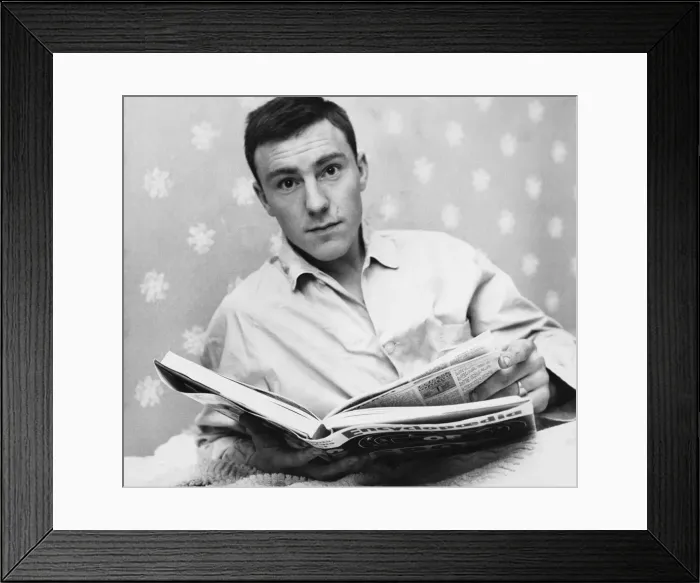 Framed Print : Chelsea striker Jimmy Greaves relaxing reading a book. 26th February 1960 Framed Print : Chelsea striker Jimmy Greaves relaxing reading a book. 26th February 1960