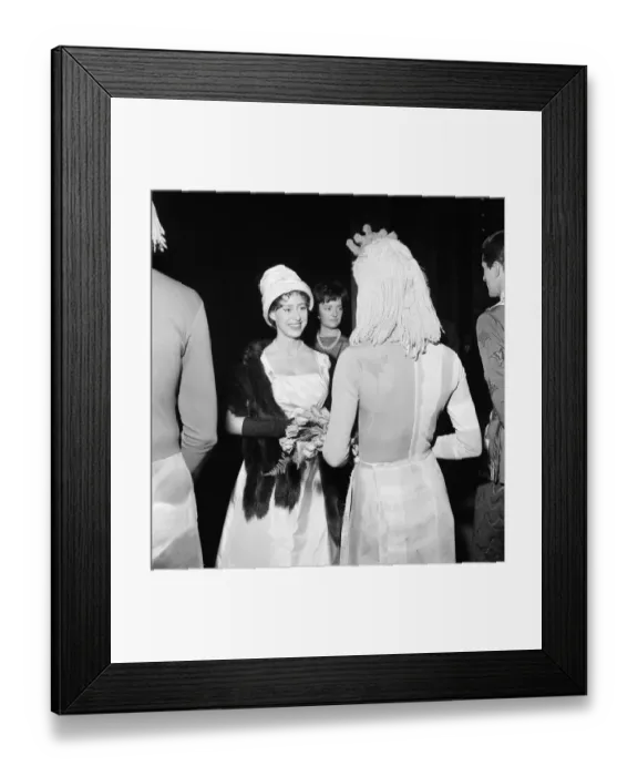 Framed Print : Queen Elizabeth, The Queen Mother, and Princess Margaret attend a gala charity matinee of
