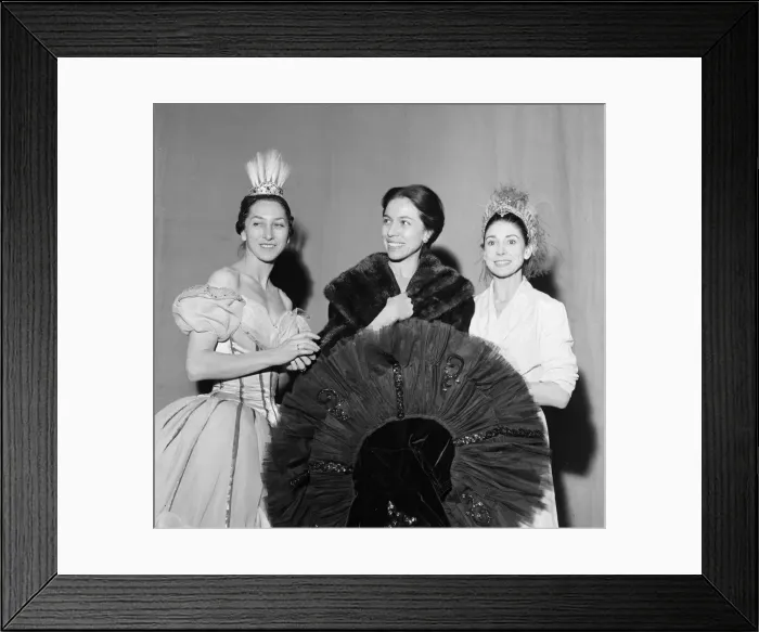 Framed Print : Queen Elizabeth, The Queen Mother, and Princess Margaret attend a gala charity matinee of