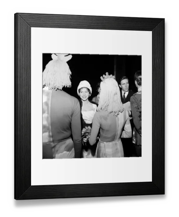 Framed Print : Queen Elizabeth, The Queen Mother, and Princess Margaret attend a gala charity matinee of Framed Print : Queen Elizabeth, The Queen Mother, and Princess Margaret attend a gala charity matinee of