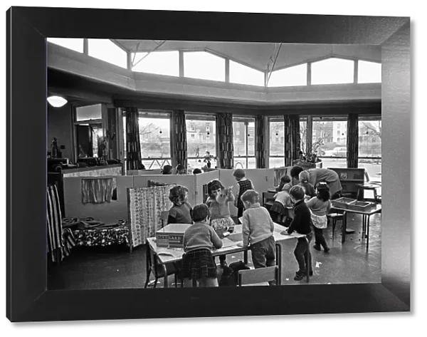 Classroom at St Mary Redcliffe Nursery School, Bristol. The school has been built into