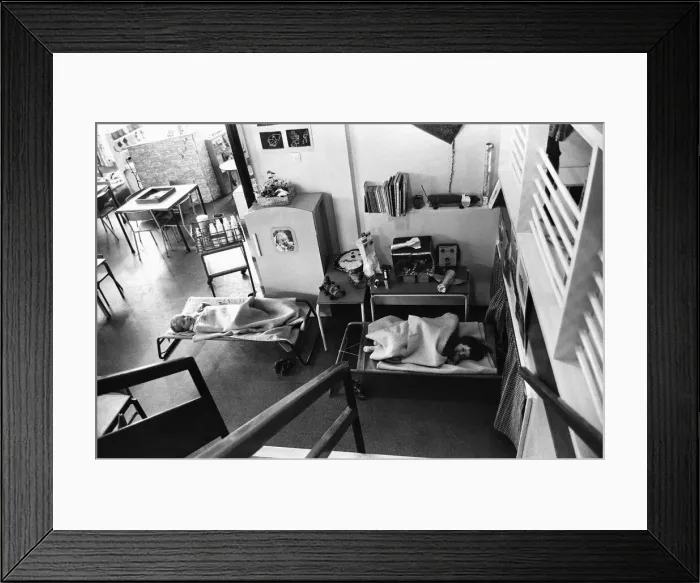 Framed Print : Children of the Nursery school at Haviland House, St Judes, Bristol seen resting Framed Print : Children of the Nursery school at Haviland House, St Judes, Bristol seen resting