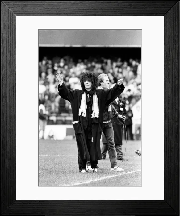 Framed Print : Boy George attends the Division One Chelsea 2 - 3 Watford match held at Stamford Bridge