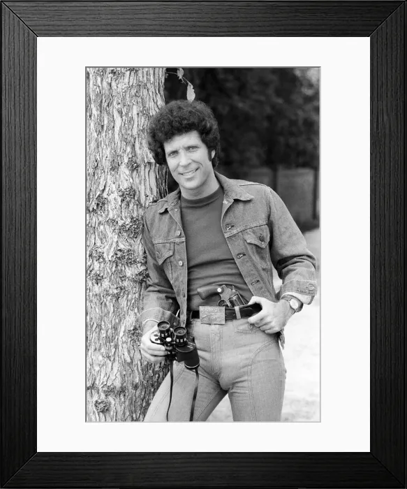Framed Print : Tom Jones at home in Beverly Hills, California. 14th April 1977