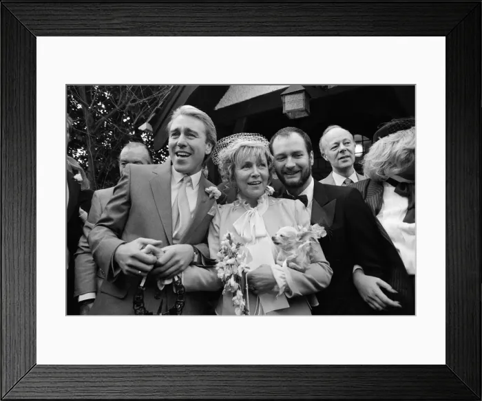 Framed Print : Kenny Everett is best man at the wedding of his former wife Lee