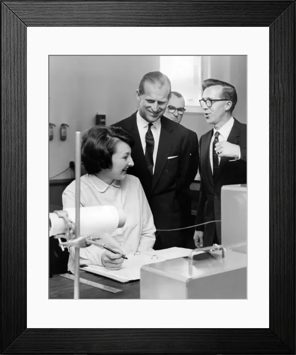 Framed Print : Prince Philip, Duke of Edinburgh visits Manchester. The Duke talks with Mr Alan Crook Framed Print : Prince Philip, Duke of Edinburgh visits Manchester. The Duke talks with Mr Alan Crook
