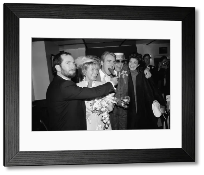 Framed Print : Kenny Everett is best man at the wedding of his former wife Lee Framed Print : Kenny Everett is best man at the wedding of his former wife Lee