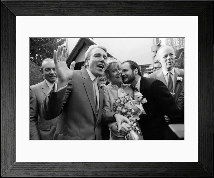 Framed Print : Kenny Everett is best man at the wedding of his former wife Lee Framed Print : Kenny Everett is best man at the wedding of his former wife Lee