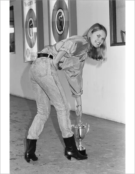 Anneka Rice, Television Presenter is awarded the title of Rear of The Year in 1986