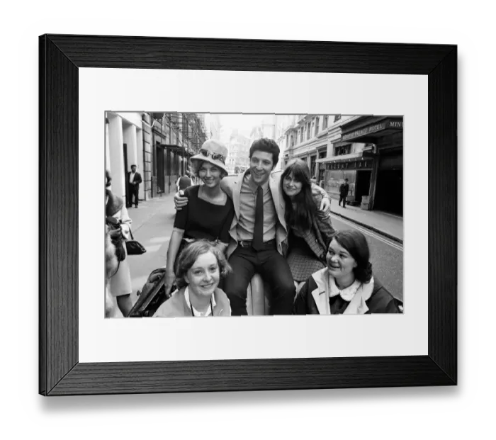 Framed Print : Big thrill for four girls who have flown to London - the swinging city - to attend
