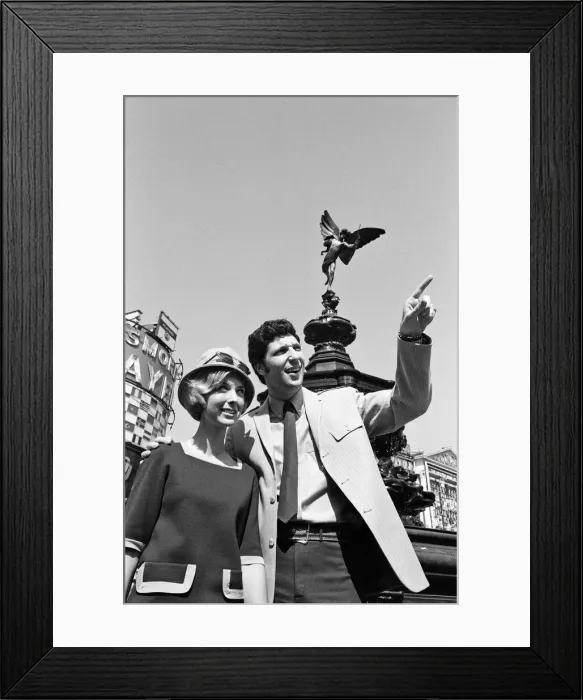 Framed Print : Big thrill for four girls who have flown to London - the swinging city - to attend
