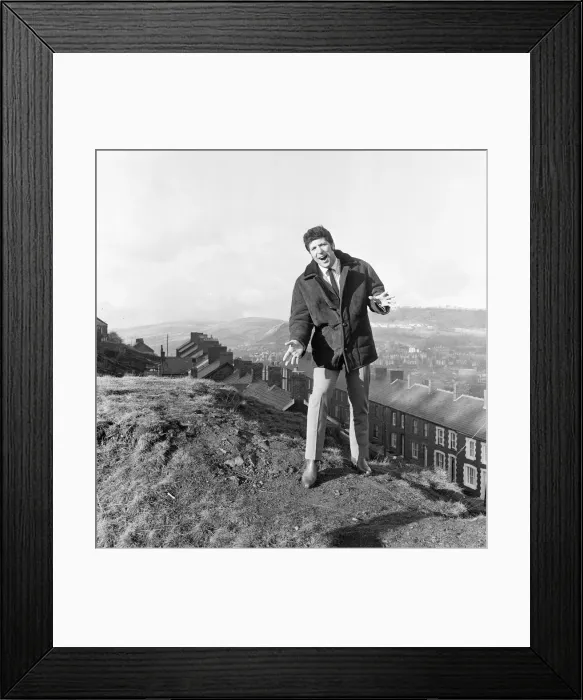 Framed Print : Tom Jones, a boy on top of the world, sings from the mountain top above his hometown of