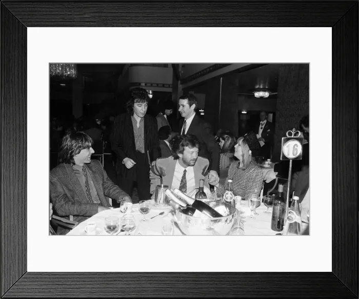 Framed Print : The Ivor Novello Awards at Gorsvenor House, London. Pictured, Bill Wyman, Eric Clapton Framed Print : The Ivor Novello Awards at Gorsvenor House, London. Pictured, Bill Wyman, Eric Clapton