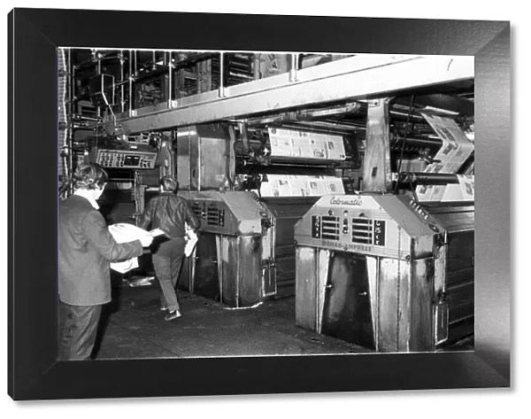 The interior of the machine room at the Daily Express Offices at Fleet Street