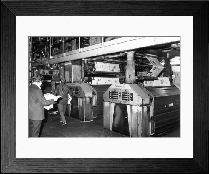 Framed Print : The interior of the machine room at the Daily Express Offices at Fleet Street Framed Print : The interior of the machine room at the Daily Express Offices at Fleet Street